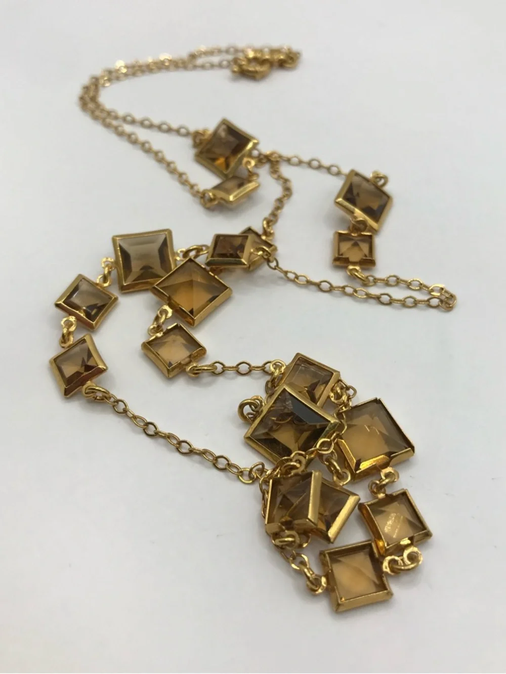 J. Crew Gold-Tone Necklace with Smoky Square Crystals - Picture 5 of 9